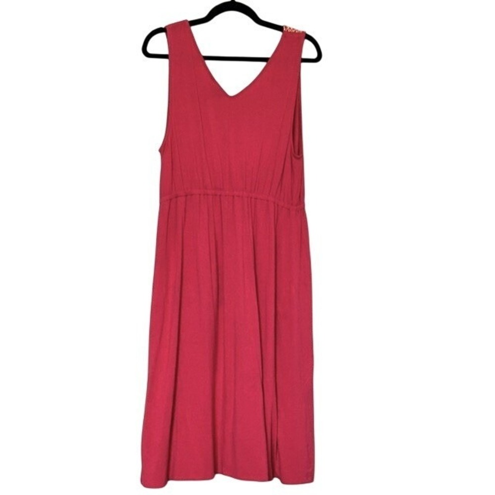 Lane‎ Bryant Pink Sleeveless V-Neck Maxi Dress Embroidered Shoulder Boho 14/16 - Picture 3 of 12